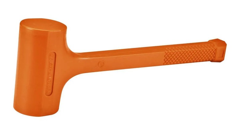 Pittsburgh 3-lb Neon Orange Dead Blow Hammer on a white background