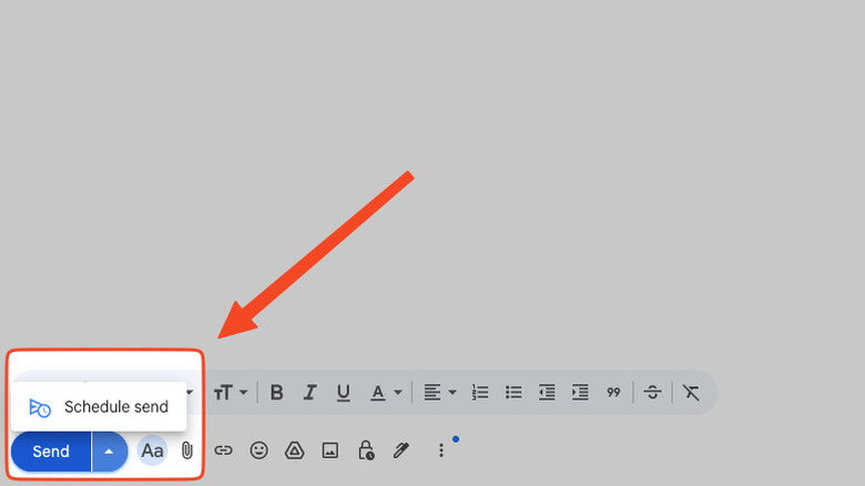 Schedule send option in Gmail