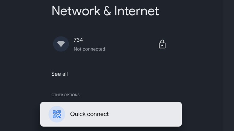 Quick Connect feature highlighted on Google TV