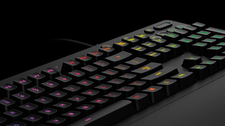 Logitech Gaming Keyboard on black background