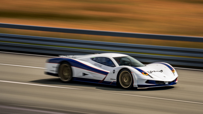 Aspark Owl driving at high-speed