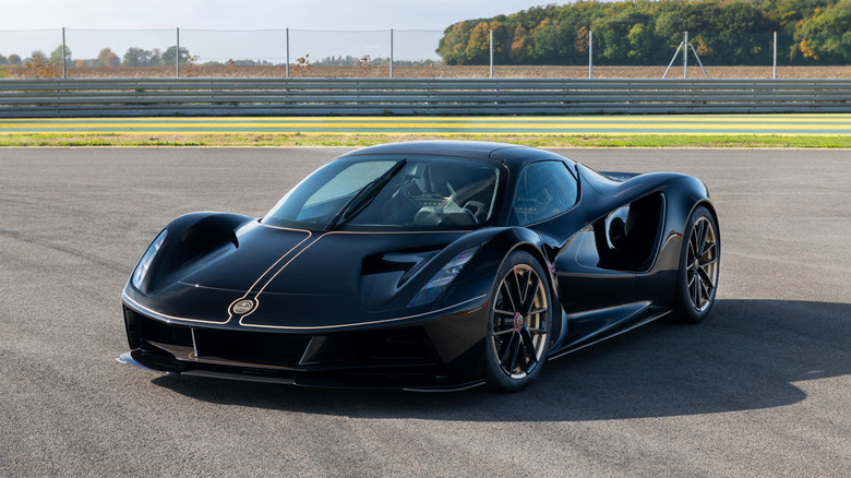 Lotus Evija Fittipaldi parked on the racetrack