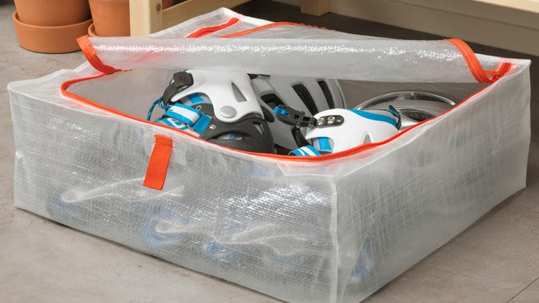 the Parkla storage case containing a pair of unused roller skates