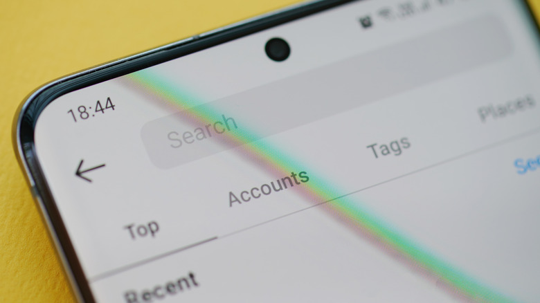 Instagram search page