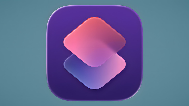 iOS shortcuts icon on blue background