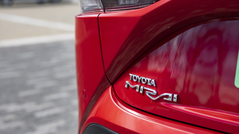 Rear badging on a Toyota Mirai