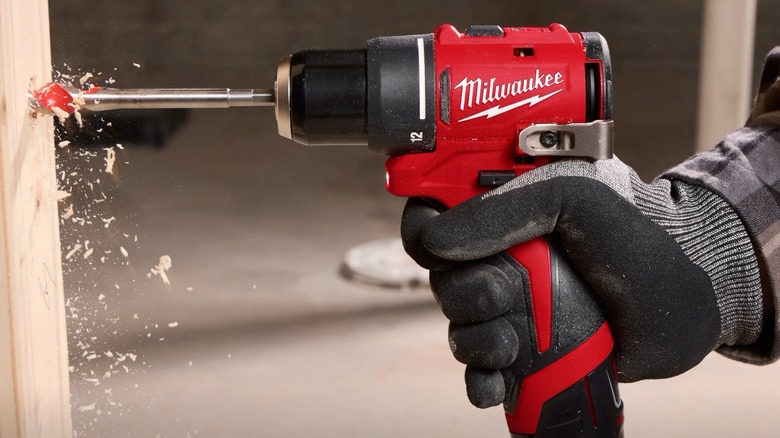 Using an M12 drill/driver