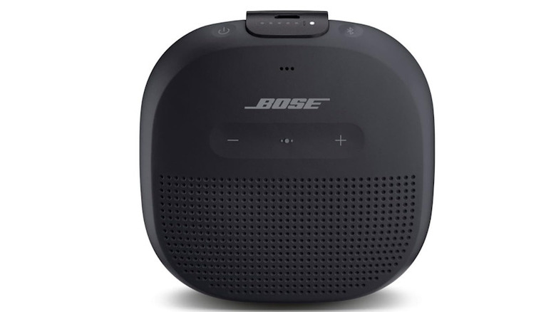 Bose speaker facing the camera on a white background