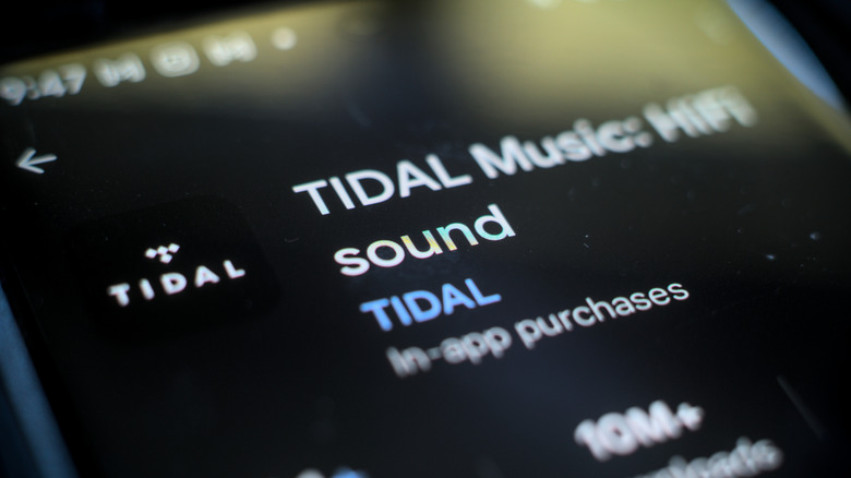 Tidal seen in the App Store on a phone.