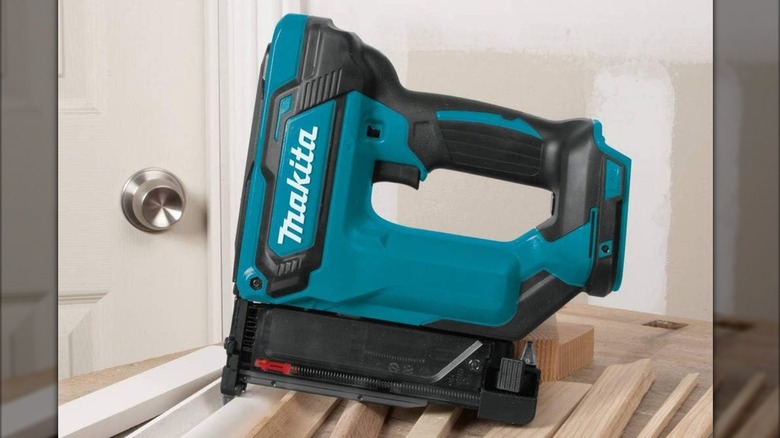 A Makita Pin Nailer on a table