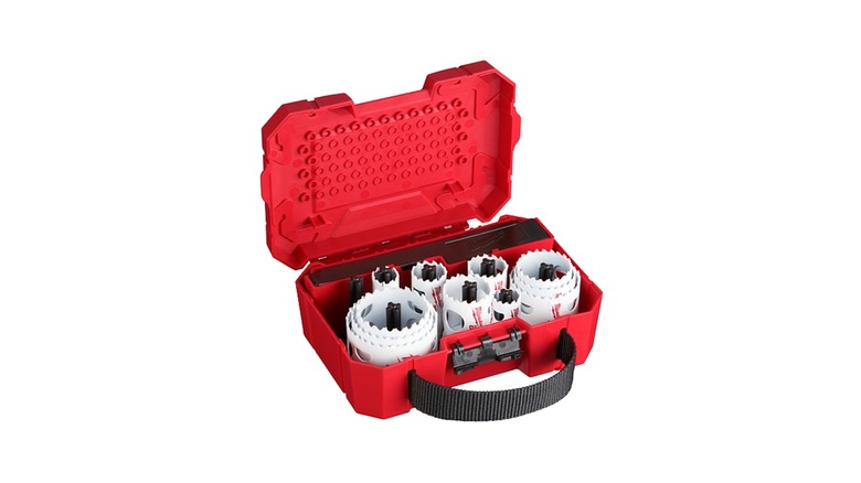 The Milwaukee 16-Piece Hole Saw Set on a white background