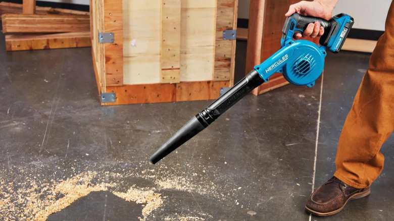 Person using Hercules blower