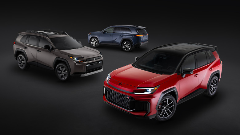 2026 Toyota RAV4 three distinct trims parked close to each other