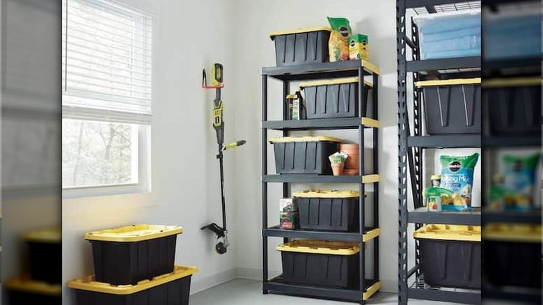 HDX shelves in a garage