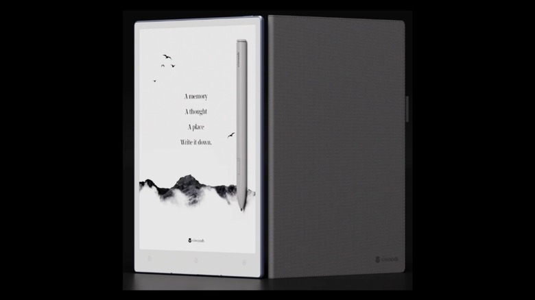 Product photo of a tablet device on a black background