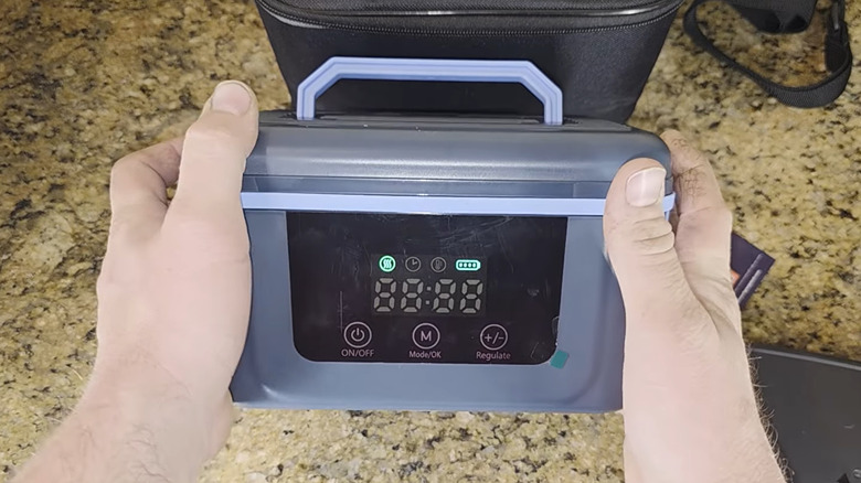 POV of GearGo portable heated lunchbox