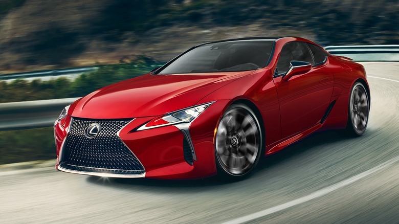a red Lexus LC 500