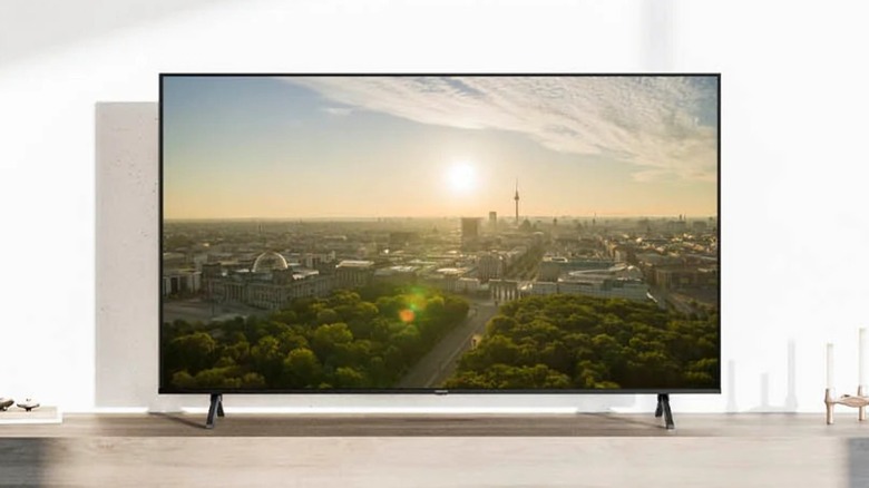 Panasonic W95A TV-75W95AP displayed in a room