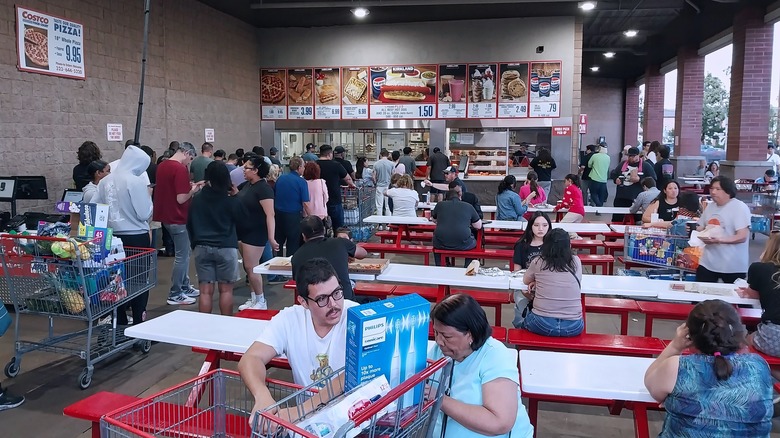 Costco shoppers eating in food court