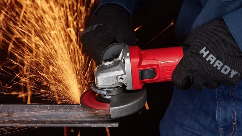 Person using Bauer Angle Grinder