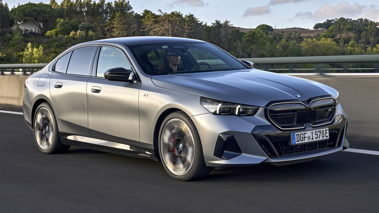 BMW i5 M60 on the road in Portugal