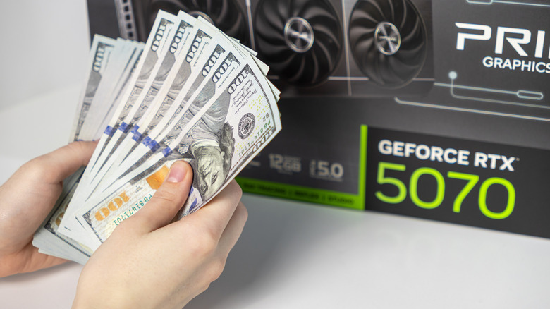 A render of a collection of Nvidia GeForce graphics cards on a dark background