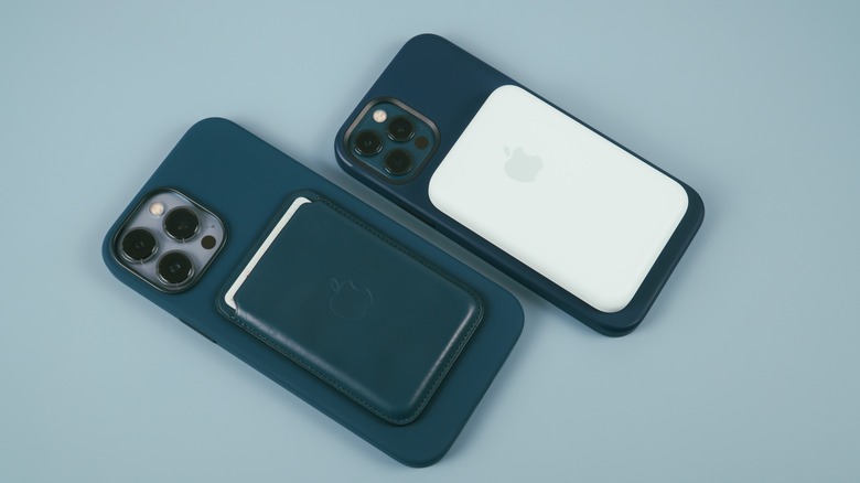iPhone with wallet on back