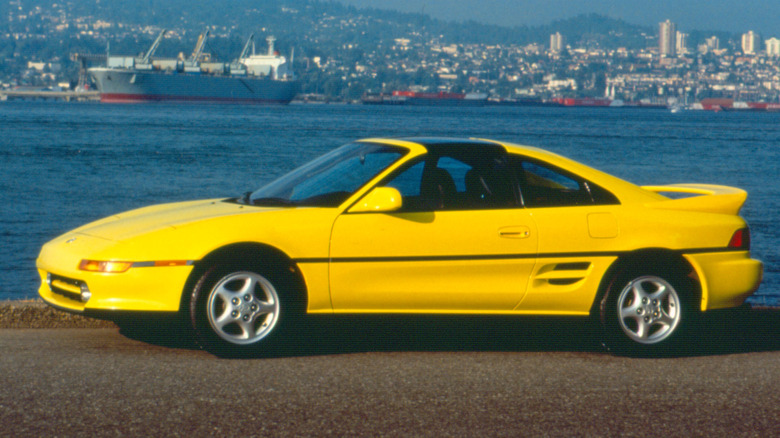Toyota MR2 (SW20) with city backdrop
