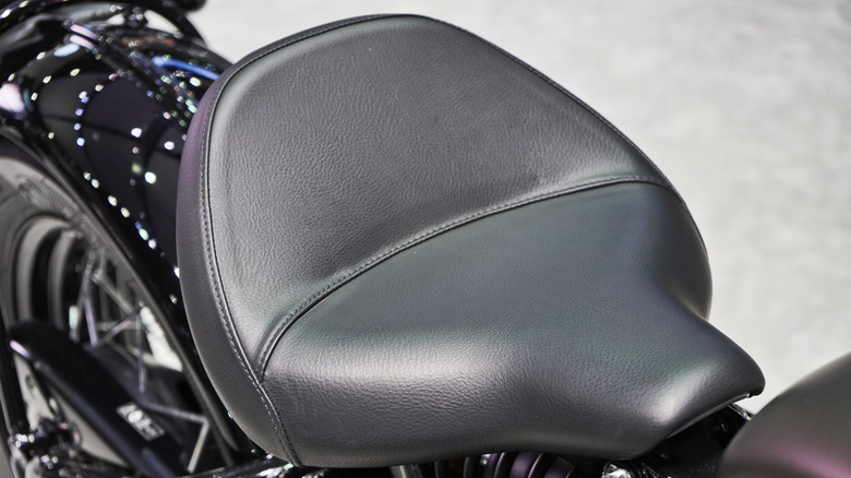 Close up of a motorcycle seat