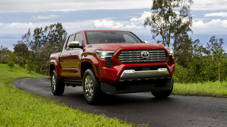 Toyota Tacoma on a country road