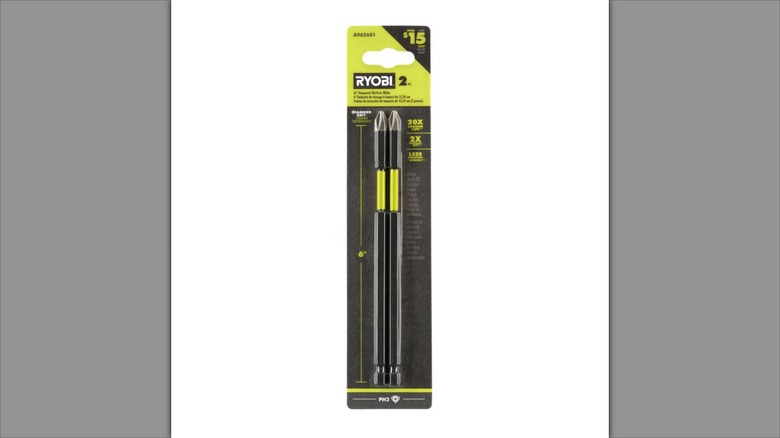 Ryobi 2-Piece 6-inch Diamond Grit Impact Drive Bits in packaging