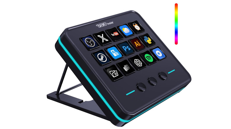 The VSDINSIDE Keypad with a full display of various icons on the keys on a white background