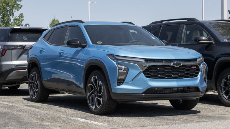 Cobalt 2025 Chevy Trax in a parking lot