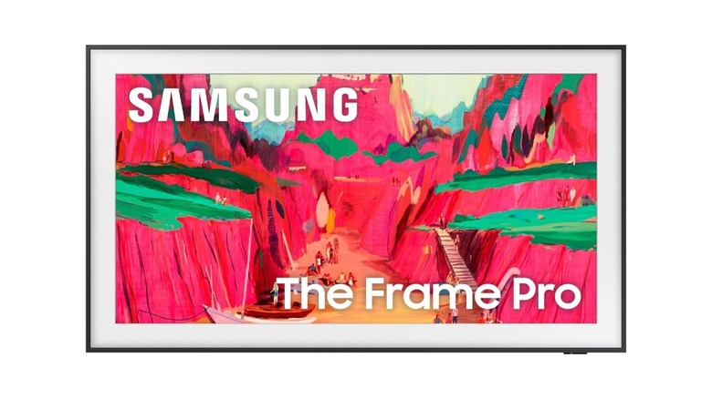 Samsung The Frame Pro 65-inch Mini-LED TV on a white background