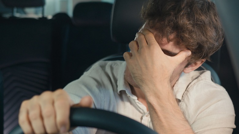 Frustrated car driver