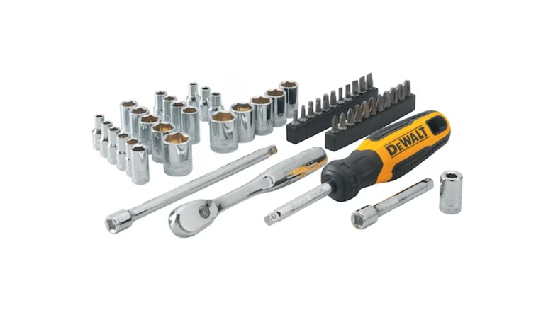 ¼-inch drive mechanics tool set on a white background