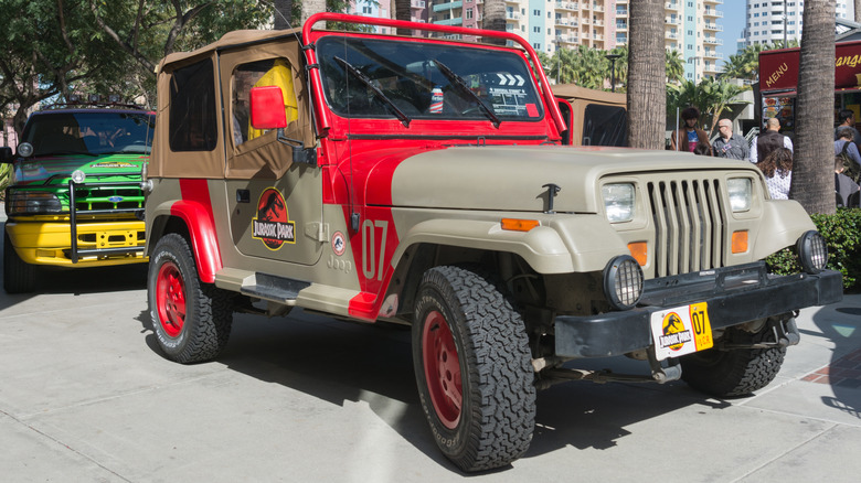 Jurassic Park Jeep Wrangler YJ on display
