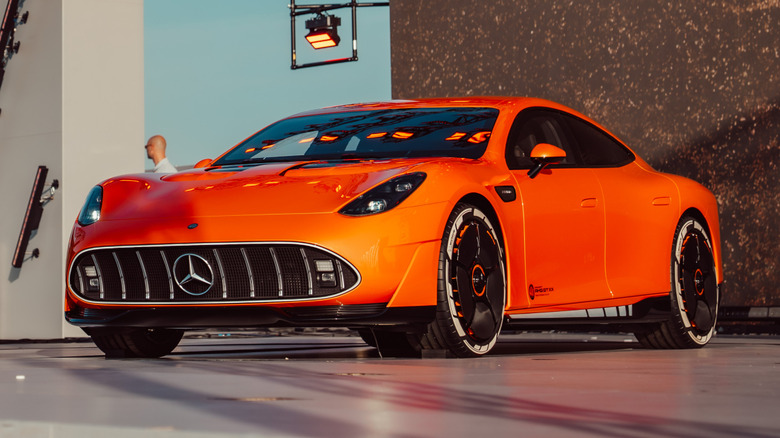 Mercedes-Benz Concept AMG GT XX on stage at its launch