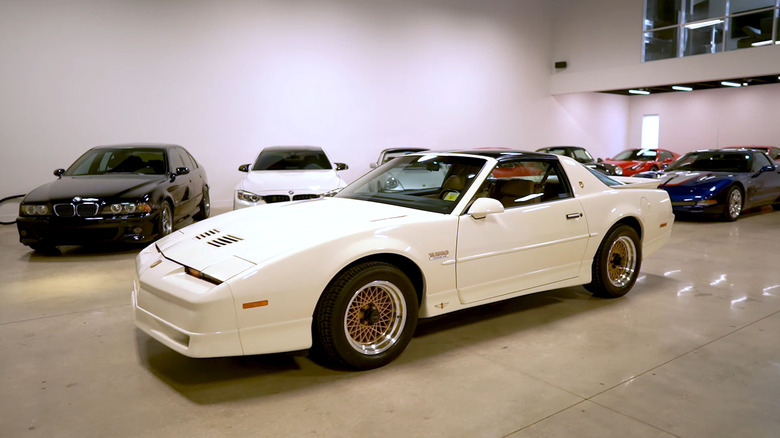A side on shot of the 1989 Pontiac Firebird Trans Am 20th Anniversary edition