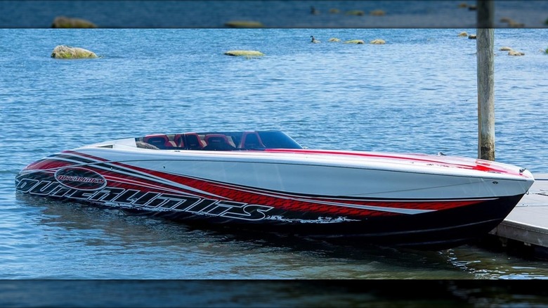 Outerlimits SV 50 parked on shore