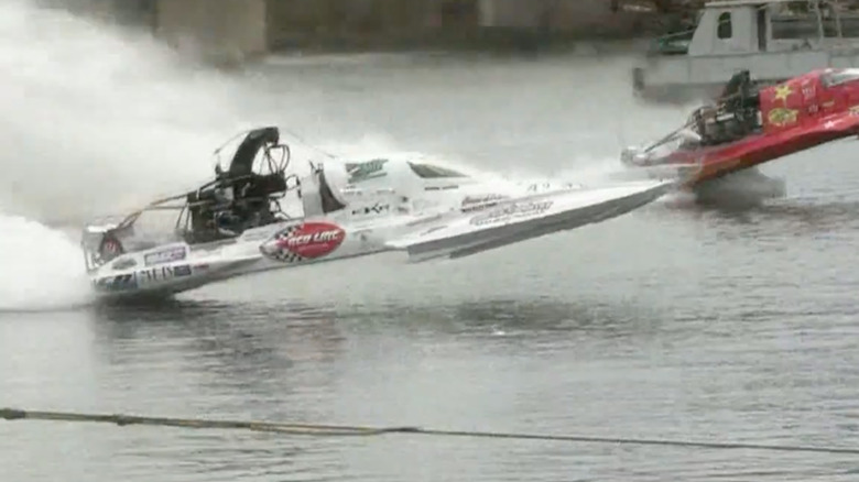 Problem Child taking off for a race on water