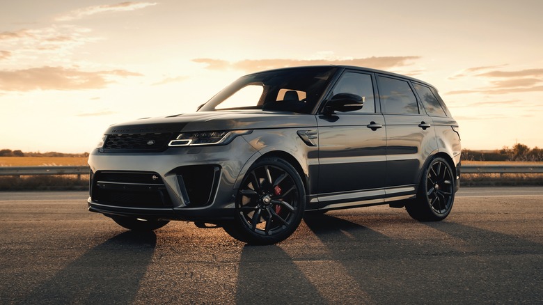 A gray 2024 Range Rover Sport SVR on pavement