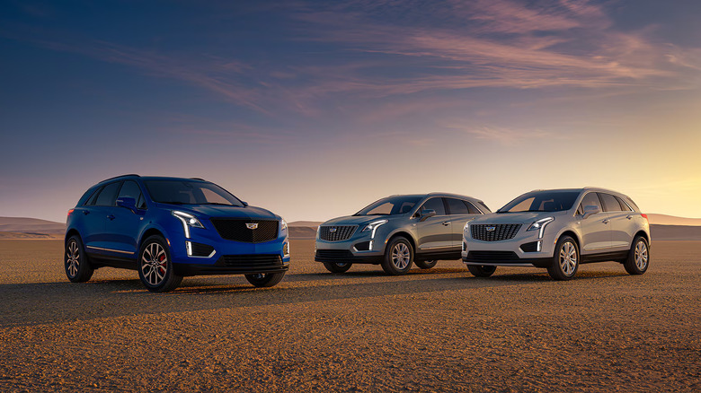 A trio of Cadillac XT5 models
