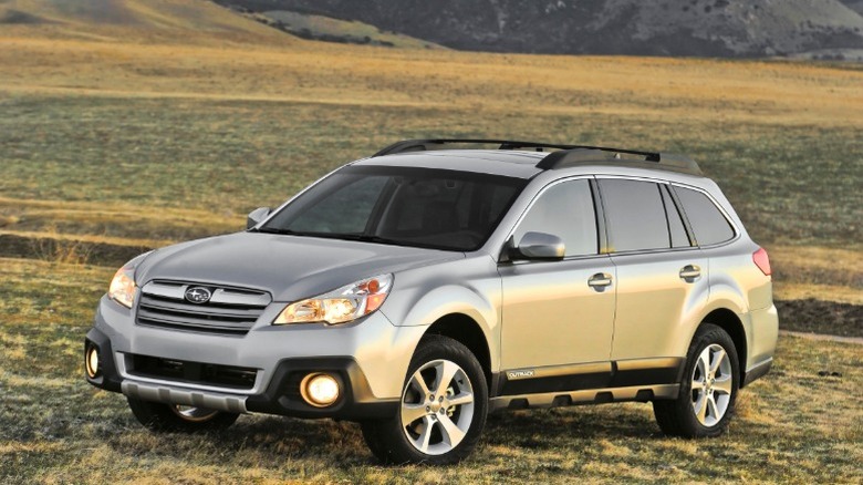 A silver 2013 Subaru Outback