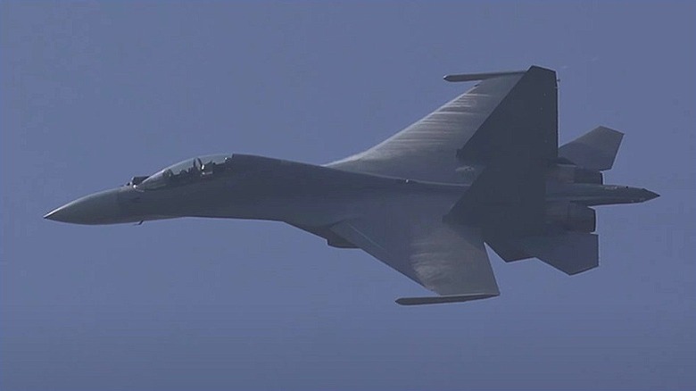 J-16 against the blue sky