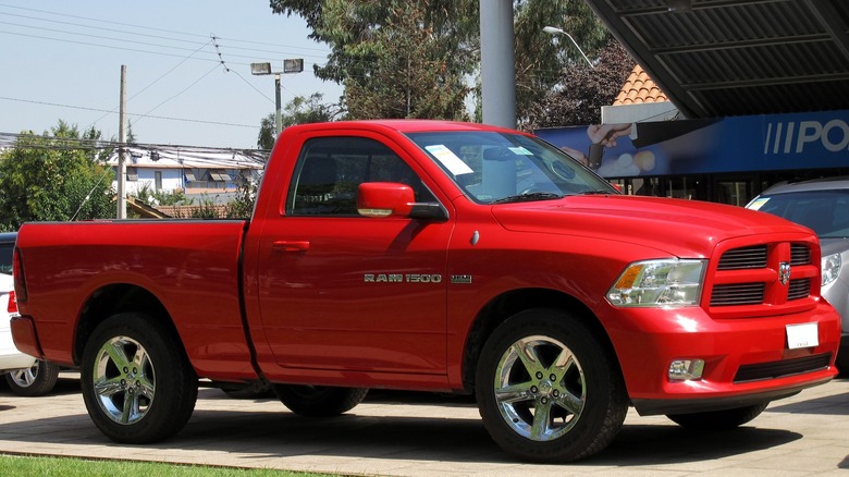 A red 2011 Ram 1500