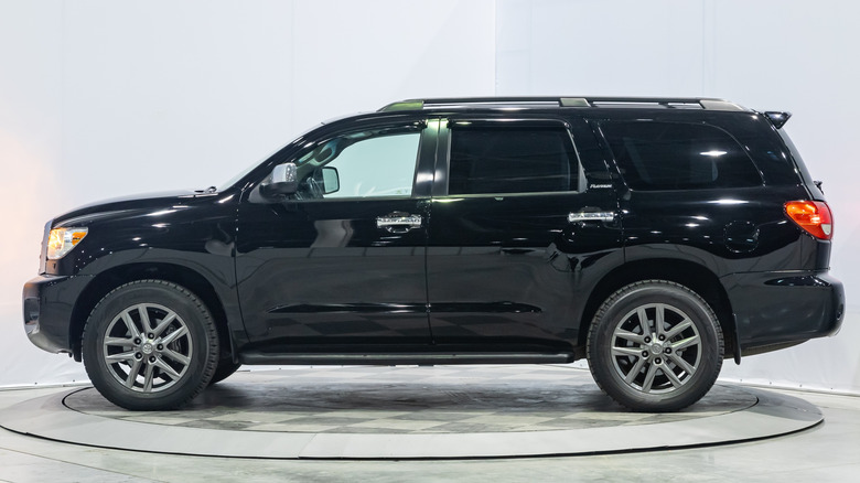 Side view of black Toyota Sequoia