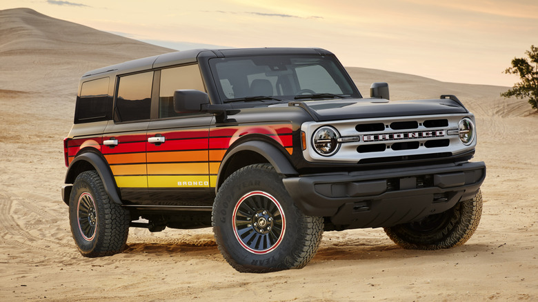 Ford Bronco parked in a desert