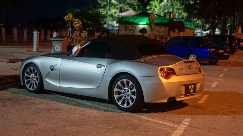 silver Z4 Roadster parked