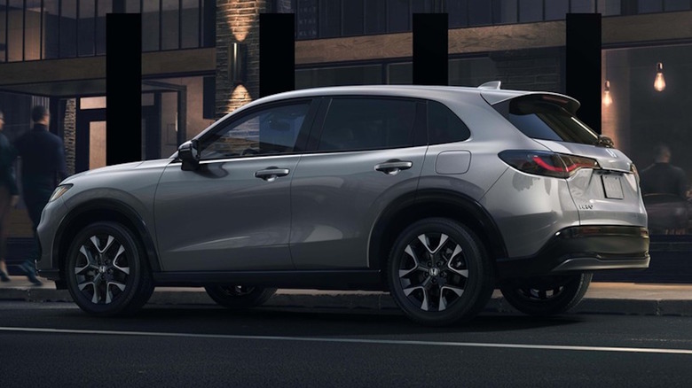 A silver 2026 Honda HR-V on a city street.